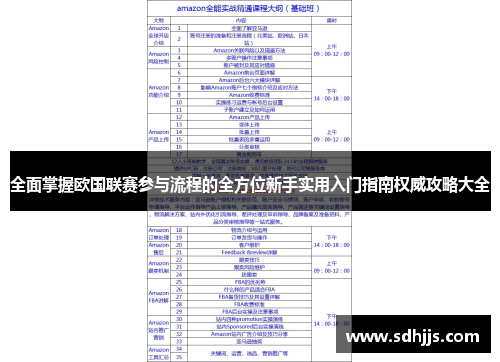 全面掌握欧国联赛参与流程的全方位新手实用入门指南权威攻略大全